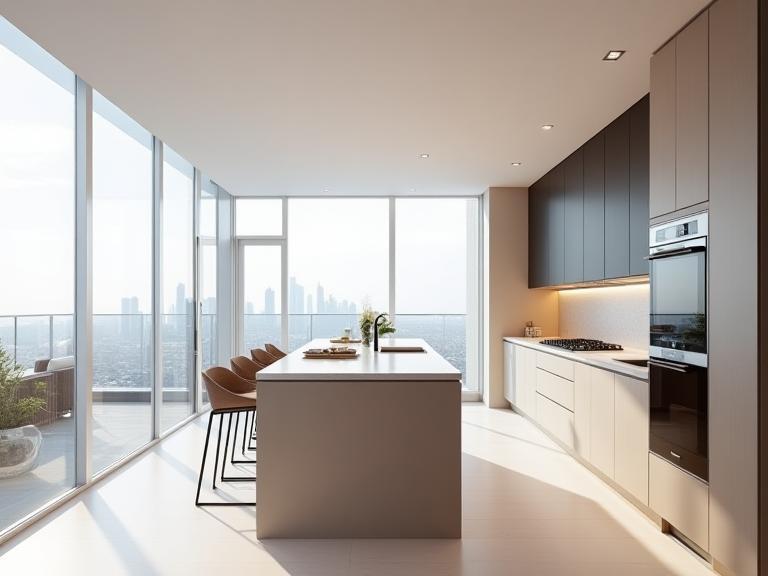 Completed modern kitchen project in a Dubai Marina Penthouse