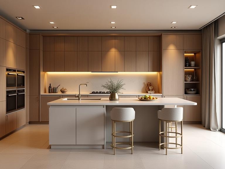 Completed modern kitchen project in a Jumeirah Villa
